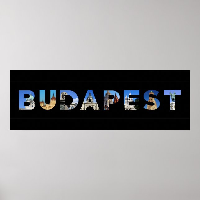 Póster punto de referencia de budapest city hungary en te (Frente)