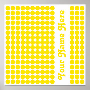 Póster Punto de Safari amarillo dorado con nombre