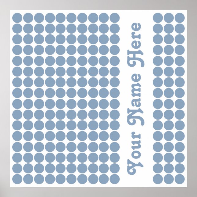 Póster Punto de Safari Azul de Rock con nombre (Frente)