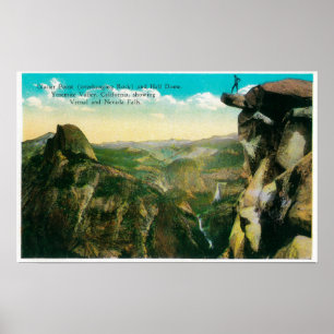 Póster Punto del glaciar, media bóveda, y valle de