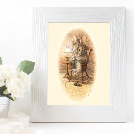 Póster Punto del ratón de la abuela en una silla de roca