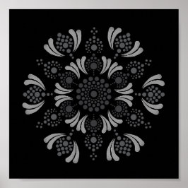 Póster Punto imprimible Poster de plantilla de Mandala pr