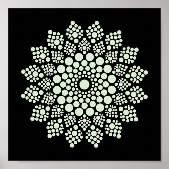 Póster Punto imprimible Poster de plantilla de Mandala pr (Frente)