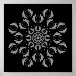 Póster Punto imprimible Poster de plantilla de Mandala pr