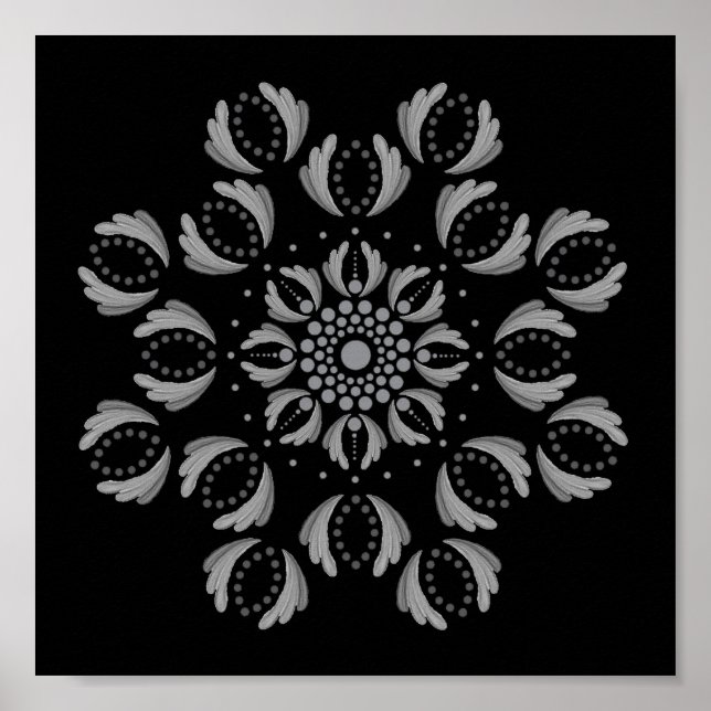 Póster Punto imprimible Poster de plantilla de Mandala pr (Frente)