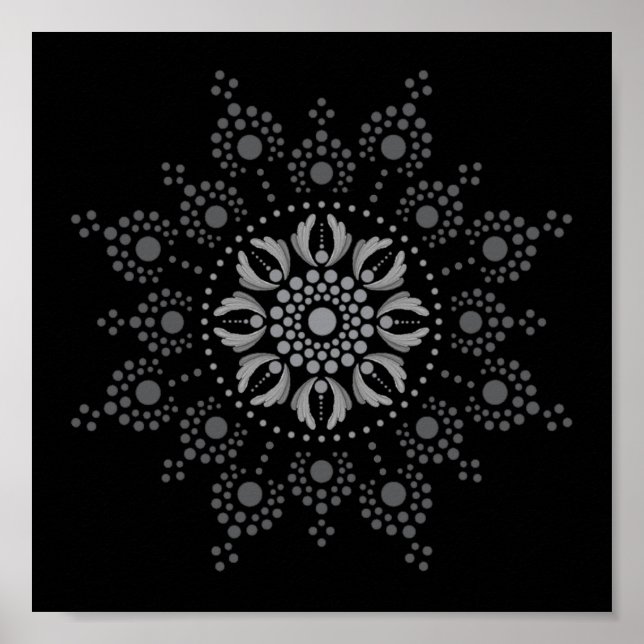 Póster Punto imprimible Poster de plantilla de Mandala pr (Frente)