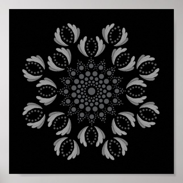 Póster Punto imprimible Poster de plantilla de Mandala pr (Frente)