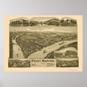 Póster Punto Marion, mapa panorámico del PA - 1902
