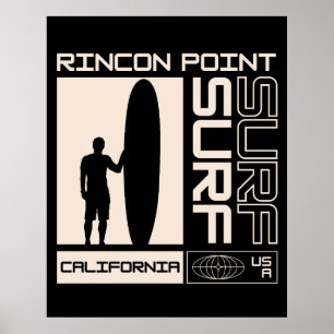 Póster Punto Rincon California USA Surf