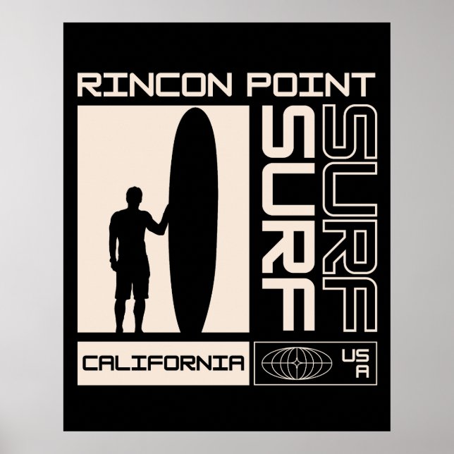 Póster Punto Rincon California USA Surf (Frente)