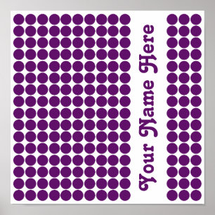 Póster Punto Safari Violeta Africana con nombre