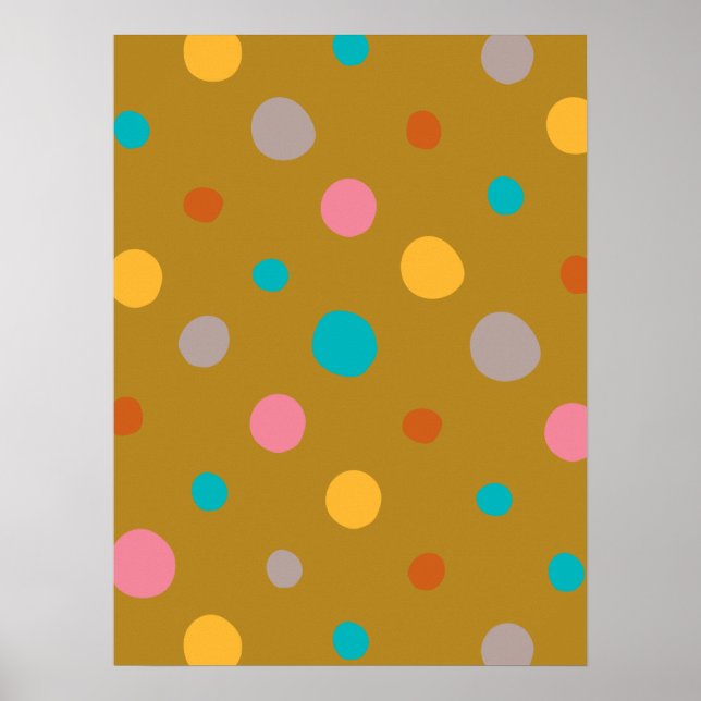 Póster Puntos de Acuarela Multicolor 4 (Frente)