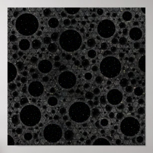 Póster Puntos de burbuja espacial - Negro Purpurina