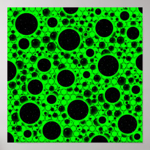 Póster Puntos de burbuja espacial - Verde