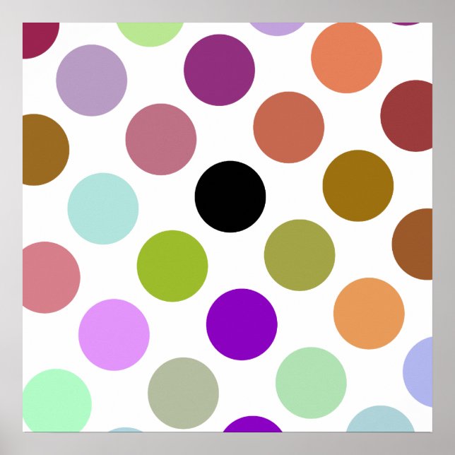 Póster Puntos De Color Marrón Y Verde (Frente)