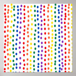 Póster Puntos de golosinas arcoiris sobre blanco