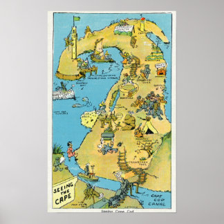 Póster Puntos de interés personalizados en Cape Cod