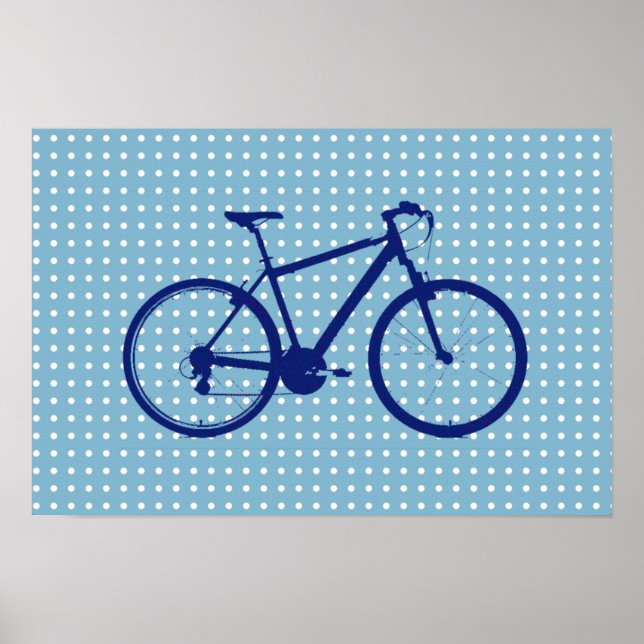 Póster puntos ~ de la bicicleta azul (Frente)