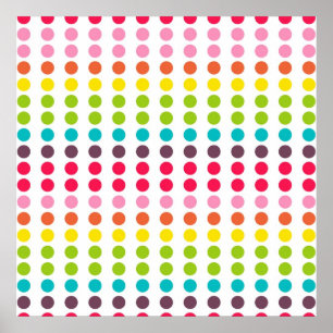 Póster Puntos de polka color arcoiris
