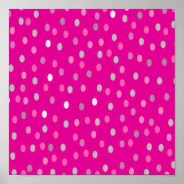 Póster Puntos de polka magenta