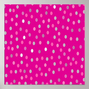 Póster Puntos de polka magenta