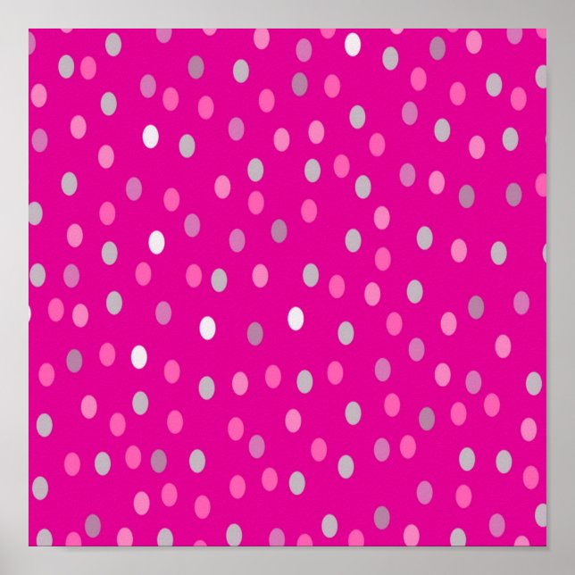 Póster Puntos de polka magenta (Frente)