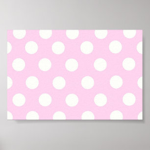 Póster Puntos de Polka Rosa Pastel