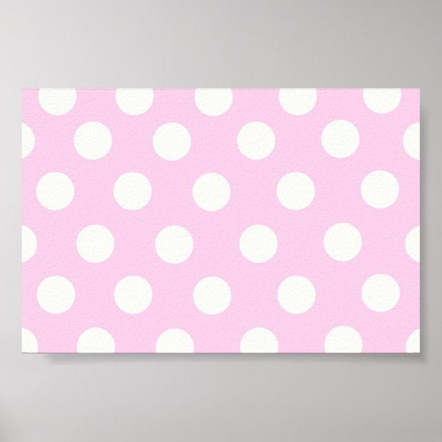 Póster Puntos de Polka Rosa Pastel (Frente)