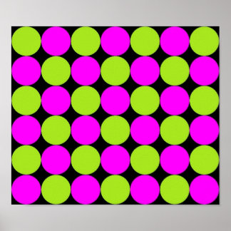 Póster Puntos de Polka Verde Rosa y Lime