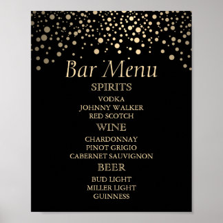 Póster Puntos de Relieve metalizado Black and Gold Faux -