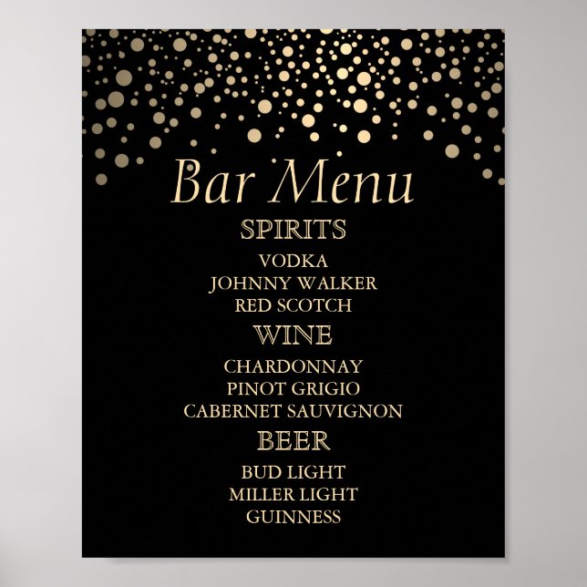 Póster Puntos de Relieve metalizado Black and Gold Faux - (Frente)