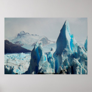 Póster Puntos del hielo en el glaciar andino de Perito