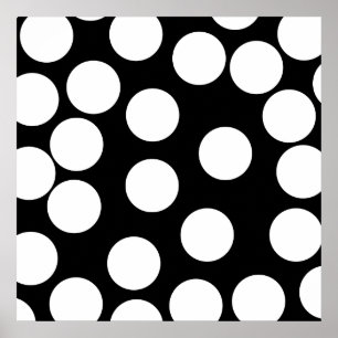 Póster Puntos grandes en blanco y negro.