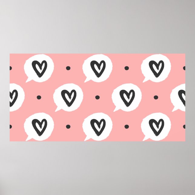 Póster Puntos redondos y burbujas de expresión con contor (Frente)