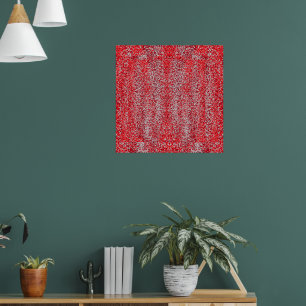 Póster Puntos rojos y grises reflejos