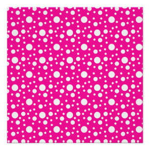 Póster Puntos rosados de polka de verano