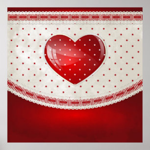 Póster Puntos y corazones