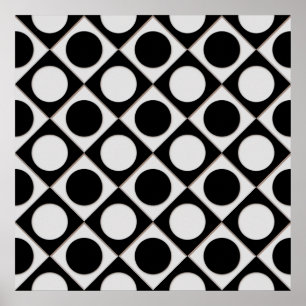 Póster Puntos y cuadrados / blanco negro + tus ideas