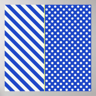 Póster Puntos y franjas reales de la Polka Azul por Shirl