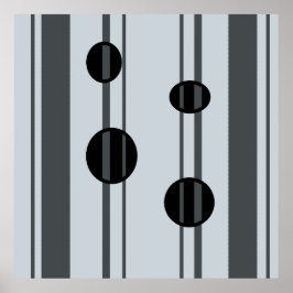 Póster Puntos y líneas negros y grises