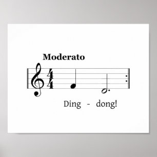 Póster Puntuación musical para el sonido del timbre de la