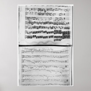Póster Puntuación musical para la suite de Telemann para