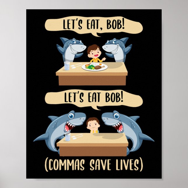 Póster Puntuación salva vidas Tiburón - Comamos a Bob Div (Frente)