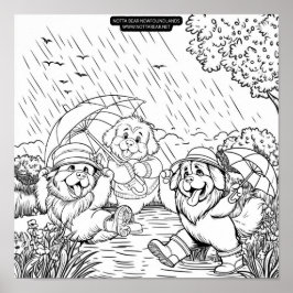 Póster Puppies Dancing in the Rain