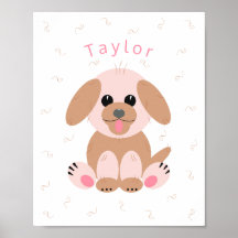 Puppy Dog Personalizado Pastel Neutral Personaliza