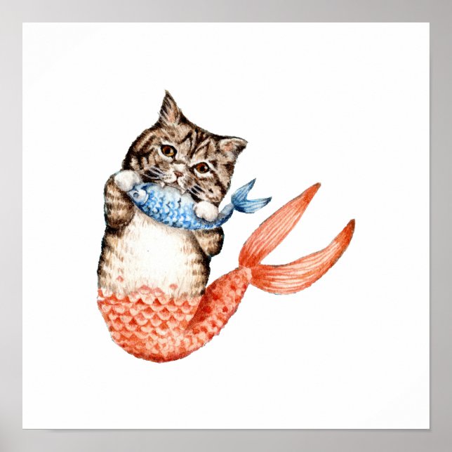 Póster Purmaid Cat Mermaid (Frente)