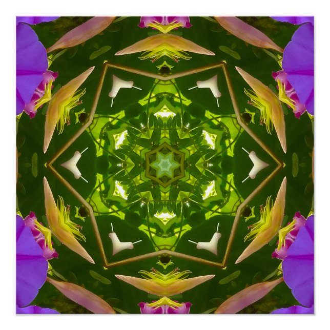 PÓSTER PURPLE AND GREEN ABSTRACT DRAWING. SAMER BRASIL. 4 (Anverso)