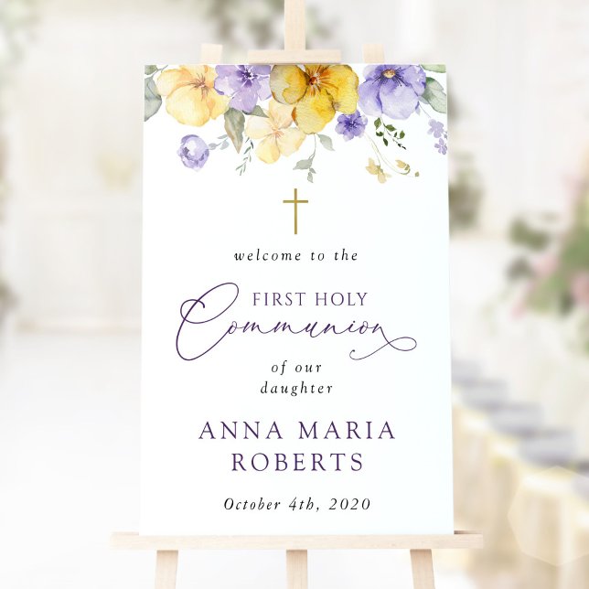 Póster Purple and Yellow Flowers, First Communion Welcome (Subido por el creador)