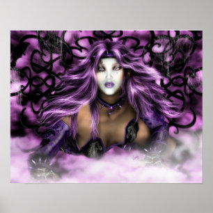 Póster Purple Beauty - Fantasy Art Print