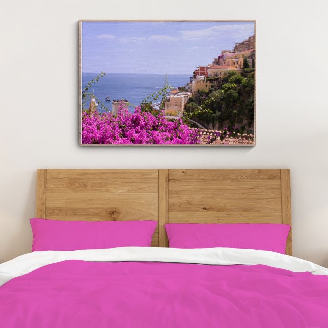 Póster Purple Bougainvillea With View Of Positano Poster (Subido por el creador)